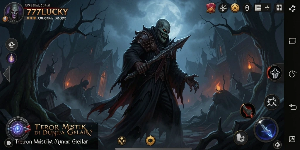 Screenshot gameplay 777LUCKY menunjukkan aksi menegangkan dalam suasana Horror.