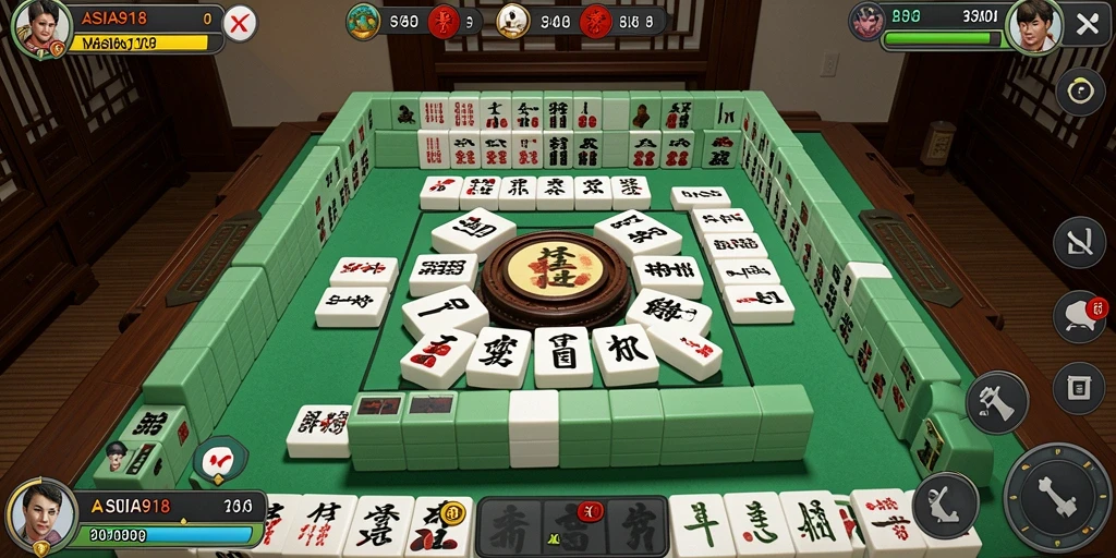 Screenshot gameplay ASIA918 yang menampilkan keseruan bermain Mahjong.