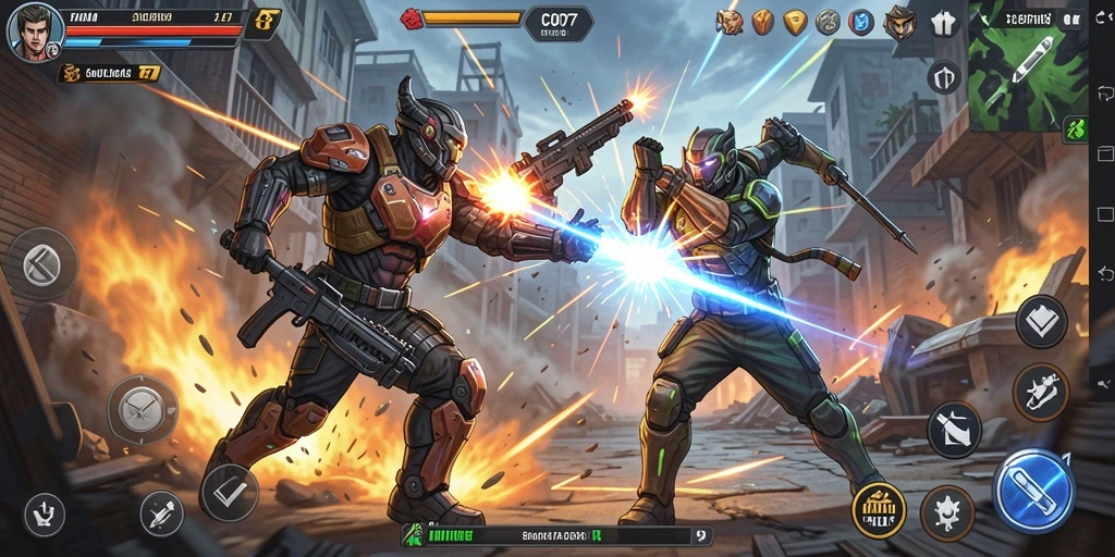 Tangkapan layar C0077 menunjukkan aksi pertarungan seru di dalam game.