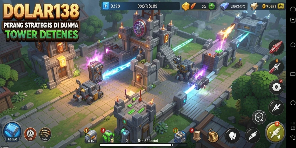 Screenshot gameplay DOLAR138 menampilkan aksi menegangkan Tower Defense.