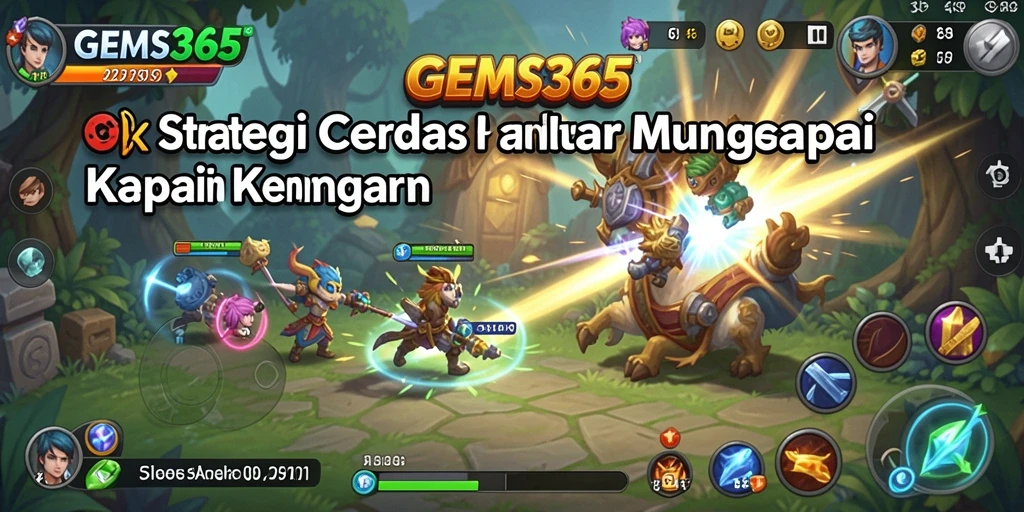 Tangkapan layar utama GEMS365 menampilkan aksi strategi yang mendebarkan.
