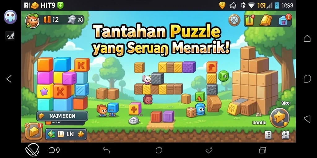 Screenshot gameplay HIT9 menampilkan tantangan puzzle yang memikat.