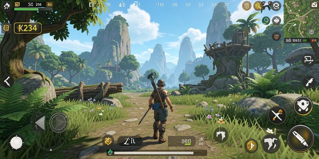Gameplay seru K234 di dunia terbuka yang luas.