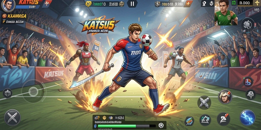 Gambar gameplay KATSU5 dengan aksi olahraga yang menarik.