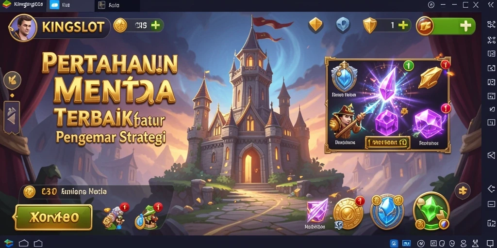 Screenshot gameplay KINGSLOT menampilkan aksi seru dalam Tower Defense.