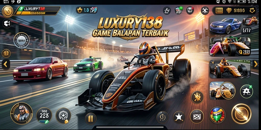 Gameplay balapan menegangkan di LUXURY138 dengan mobil mewah.