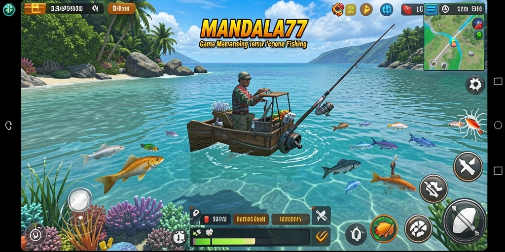 Gameplay MANDALA77 yang menarik dengan pemandangan memancing yang indah.