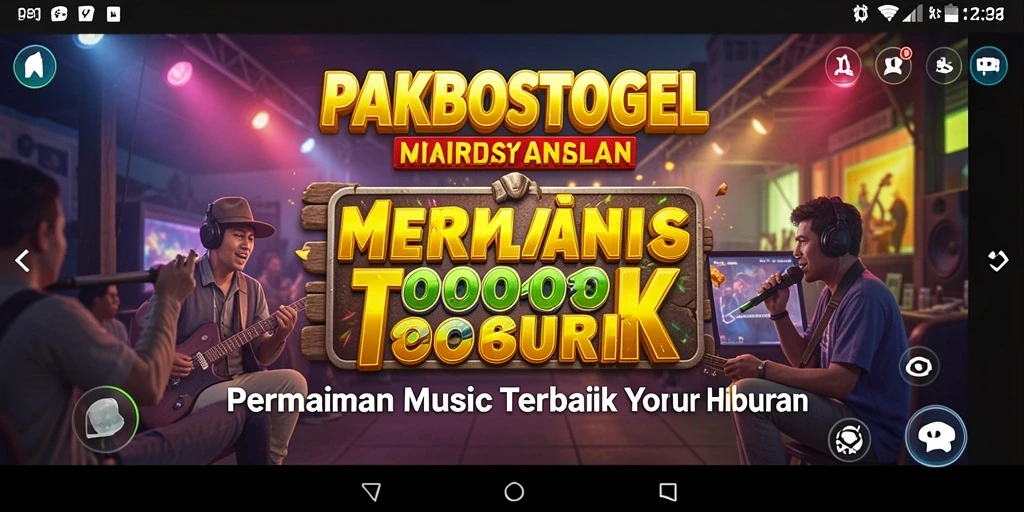 Screenshot utama PAKBOSTOGEL menampilkan gameplay musik yang seru dan interaktif.