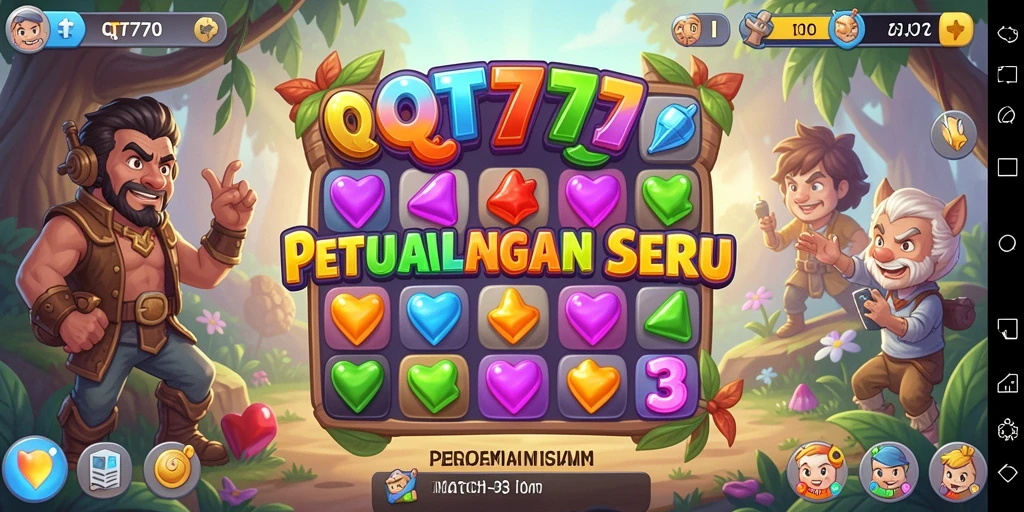 Tampilkan aksi seru gameplay Match-3 di QT777.