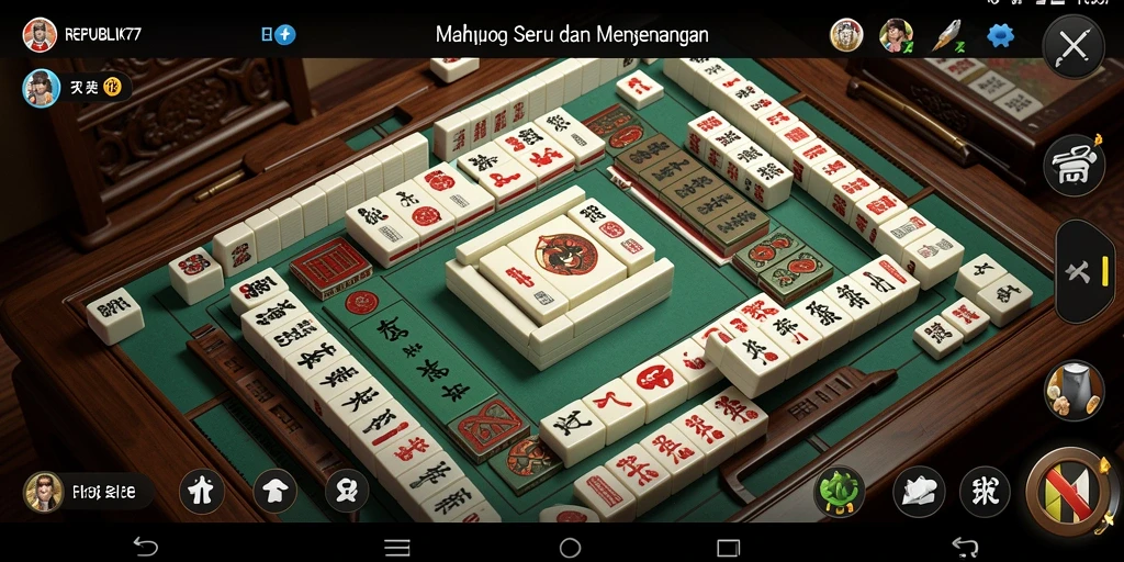 Tampilan gameplay Mahjong yang menarik dan seru di REPUBLIK77.