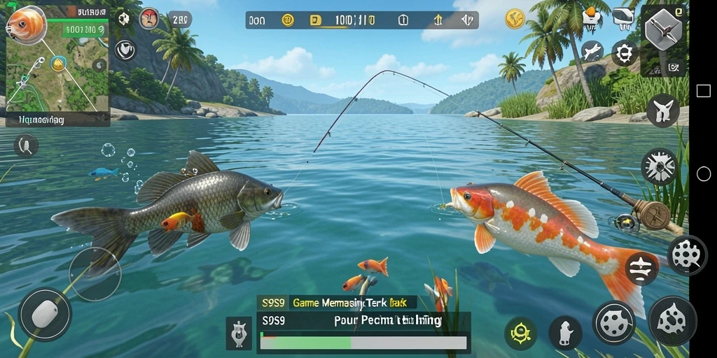 Gameplay S9S9 yang seru dengan pengalaman memancing yang mendebarkan.