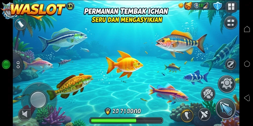 Gameplay seru menembak ikan di WASLOT dengan grafis menarik.